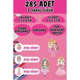 Okul Etiketi Kalem Defter Etiketi Prensesler Temalı Özel Isimli Etiket 3 Figür - 285 Adet - Renkli - 1,5 x 4 ve 2 x 5,5 Cm