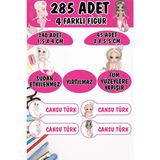 Okul Etiketi Kalem Defter Etiketi Sevimli Deniz Kızları Özel Isimli Etiket 4 Figür - 285 Adet - Renkli - 1,5 x 4 ve 2 x 5,5 Cm