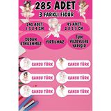 Okul Etiketi Kalem Defter Etiketi Sevimli Peri Kızları Özel Isimli Etiket 6 Figür - 285 Adet - Renkli - 1,5 x 4 ve 2 x 5,5 Cm