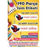 Okul Etiketi Kalem Defter Etiketi Spiderman Özel Isim Yazılabilen Etiket - 190 Adet