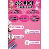Okul Etiketi Kalem Defter Etiketi Tavşancık ve Ayıcık Özel Isimli Etiket 4 Figür - 285 Adet - Renkli - 1,5 x 4 ve 2 x 5,5 Cm