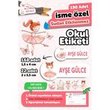 Okul Etiketi Kalem Defter Isimli Etiket Isim Yazılabilen Balerin - 190 Adet Özel Tasarım Okul Etiket - Karışık - Yok