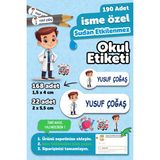 Okul Etiketi Kalem Defter Isimli Etiket Isim Yazılabilen Doktor Temalı - 190 Adet Özel Yeni Tasarım