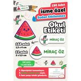 Okul Etiketi Kalem Defter Isimli Etiket Isim Yazılabilen Filistin - 190 Adet Özel Tasarım Etiket - Karışık - Yok