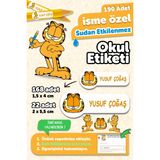 Okul Etiketi Kalem Defter Isimli Etiket Isim Yazılabilen Garfield - 190 Adet Özel Yeni Tasarım