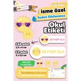 Okul Etiketi Kalem Defter Isimli Etiket Isim Yazılabilen Güneş Temalı - 190 Adet Özel Tasarım - Karışık - Yok