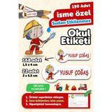 Okul Etiketi Kalem Defter Isimli Etiket Isim Yazılabilen Itfaiyeci - 190 Adet Özel Yeni Tasarım