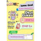 Okul Etiketi Kalem Defter Isimli Etiket Isim Yazılabilen Labubo - 190 Adet Kişiye Özel Tasarım Etiket - Karışık - Yok