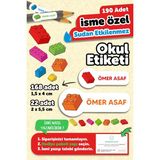 Okul Etiketi Kalem Defter Isimli Etiket Isim Yazılabilen Legos - 190 Adet Özel Tasarım Etiket - Karışık - Yok