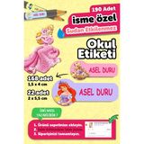 Okul Etiketi Kalem Defter Isimli Etiket Isim Yazılabilen Prenses Temalı - 190 Adet Özel Tasarım - Karışık - Yok