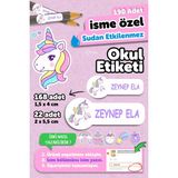 Okul Etiketi Kalem Defter Isimli Etiket Isim Yazılabilen Sevimli Unicorn - 190 Adet Özel Yeni Tasarım