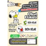 Okul Etiketi Kalem Defter Isimli Etiket Isim Yazılabilen Snopy - 190 Adet Özel Tasarım Etiket - Karışık - Yok