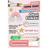 Okul Etiketi Kalem Defter Isimli Etiket Isim Yazılabilen Tatlı Doğa - 190 Adet Özel Tasarım - Karışık - Yok