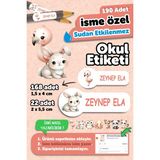 Okul Etiketi Kalem Defter Isimli Etiket Isim Yazılabilen Tatlı Hayvanlar - 190 Adet Özel Tasarım - Karışık - Yok