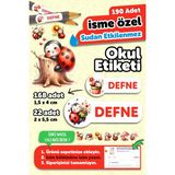 Okul Etiketi Kalem Defter Isimli Etiket Isim Yazılabilen Uğurböceği - 190 Adet Özel Tasarım Etiket - Karışık - Yok