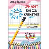 Okul Etiketi Kalem Etiketi Isimli Kişiye Özel Mickey 294 Adet