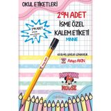Okul Etiketi Kalem Etiketi Isimli Kişiye Özel Mınnıe 294 Adet - STİCKER - 1*4 CM