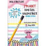 Okul Etiketi Kalem Etiketi Isimli Kişiye Özel Pembe Stitch 294 Adet