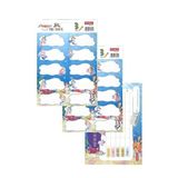 Okul Etiketi Kız Modeli 10 lu 2 Yaprak Ders Programlı 1 Paket Defter Kitap Etiketi Desenli Renkli Etiket Lacivert