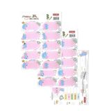 Okul Etiketi Kız Modeli 10 lu 2 Yaprak Ders Programlı 1 Paket Defter Kitap Etiketi Desenli Renkli Etiket Pembe