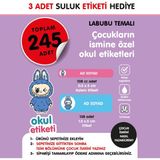 Okul Etiketi Labubu Temalı Midi Paket Isme Özel Okul Etiketi / Suluk Etiketi Hediyelidir Stıcker Toplam 245 Adet