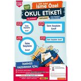 Okul Etiketi Mavi Beyaz Çerçeve Temalı Kalem Defter Etiketi Özel Isim Yazılabilen Etiket Seti - Isim ETIKETI-T1051-OE129