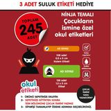 Okul Etiketi Ninja Temalı Midi Isme Özel Okul Etiketi Suluk Etiketi Hediyelidir Stıcker Toplam 245 Adet