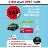 Okul Etiketi Offroad Temalı Midi Isme Özel Okul Etiketi Suluk Etiketi Hediyelidir Stıcker Toplam 245 Adet