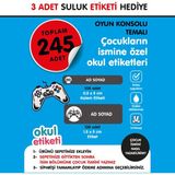 Okul Etiketi Oyun Konsolu Temalı Midi Paket Isme Özel Okul Etiketi / Suluk Etiketi Hediyelidir Stıcker Toplam 245 Adet