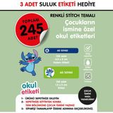 Okul Etiketi Renkli Stıtch Temalı Midi Isme Özel Okul Etiketi Suluk Etiketi Hediyelidir Stıcker Toplam 245 Adet