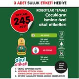 Okul Etiketi Robotlar Temalı Midi Isme Özel Okul Etiketi Suluk Etiketi Hediyelidir Stıcker Toplam 245 Adet