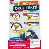 Okul Etiketi Sarı Lacivert Kalem Defter Etiketi Özel Isim Yazılabilen Etiket Seti - Isim ETIKETI-T1047-OE125