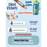 Okul Etiketi SUDAN ETKİLENMEZ, Kalem Defter Etiketi Betmen Temalı Özel Isim Yazılabilen Etiket - 252ADET - Çok Renkli