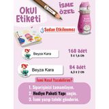 Okul Etiketi SUDAN ETKİLENMEZ, Kalem Defter Etiketi Deniz Kızı Temalı Özel Isim Yazılabilen Etiket - 252ADET - Çok Renkli