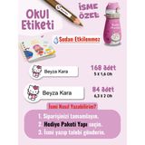 Okul Etiketi SUDAN ETKİLENMEZ, Kalem Defter Etiketi Hellokitti Temalı Özel Isim Yazılabilen Etiket - 252ADET - Çok Renkli