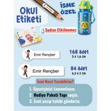 Okul Etiketi SUDAN ETKİLENMEZ, Kalem Defter Etiketi Paw Petro Temalı Özel Isim Yazılabilen Etiket - 252ADET - Çok Renkli