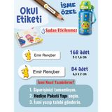 Okul Etiketi SUDAN ETKİLENMEZ, Kalem Defter Etiketi Pikach Temalı Özel Isim Yazılabilen Etiket - 252ADET - Çok Renkli