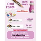 Okul Etiketi SUDAN ETKİLENMEZ, Kalem Defter Etiketi Power Puf Girl Temalı Özel Isim Yazılabilen Etiket - 252ADET - Çok Renkli