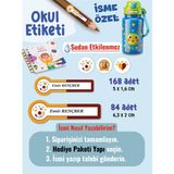 Okul Etiketi SUDAN ETKİLENMEZ, Kalem Defter Etiketi Sarı Kırmızı Takım Temalı Özel Isim Yazılabilen Etiket - 252ADET - Çok Renkli