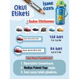 Okul Etiketi SUDAN ETKİLENMEZ, Kalem Defter Etiketi Şimşek Araba Temalı Özel Isim Yazılabilen Etiket - 252ADET - Çok Renkli