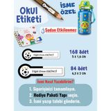 Okul Etiketi SUDAN ETKİLENMEZ, Kalem Defter Etiketi Siyah Beyaz Takım Temalı Özel Isim Yazılabilen Etiket - 252ADET - Çok Renkli