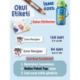 Okul Etiketi SUDAN ETKİLENMEZ, Kalem Defter Etiketi Sonik Temalı Özel Isim Yazılabilen Etiket - 252ADET - Çok Renkli