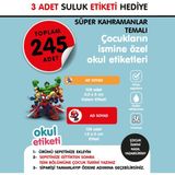 Okul Etiketi Süper Kahramanlar Temalı Midi Isme Özel Okul Etiketi Suluk Etiketi Hediyelidir Stıcker Toplam 245 Adet