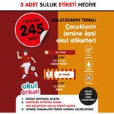 Okul Etiketi Taraftar Cimbom Temalı Isme Özel Okul Etiketi Suluk Etiketi Hediyelidir Stıcker Toplam 245 Adet