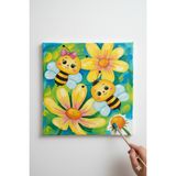 Okul Etkinliği- Tuval Boyama Seti. 20x20 Cm Uv Baskı 3 Akrilik Boya 1 Fırça (ARI KARDEŞLER)