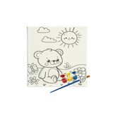 Okul Etkinliği- Tuval Boyama Seti. 20x20 Cm Uv Baskı 3 Akrilik Boya 1 Fırça (AYICIK)