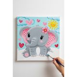 Okul Etkinliği- Tuval Boyama Seti. 20x20 Cm Uv Baskı 3 Akrilik Boya 1 Fırça (FİL-1)
