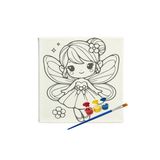 Okul Etkinliği- Tuval Boyama Seti. 20x20 Cm Uv Baskı 3 Akrilik Boya 1 Fırça (PERİ)
