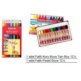Okul Fatih Boya Seti Kuru Boya, Pastel Boya 2 Li