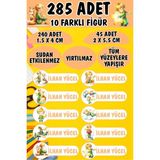 Okul Kalem Defter Etiketi Küçük Prens ve Tilki Özel Isimli Etiket 10 Figür - 285 Adet - Renkli - 1,5 x 4 ve 2 x 5,5 Cm